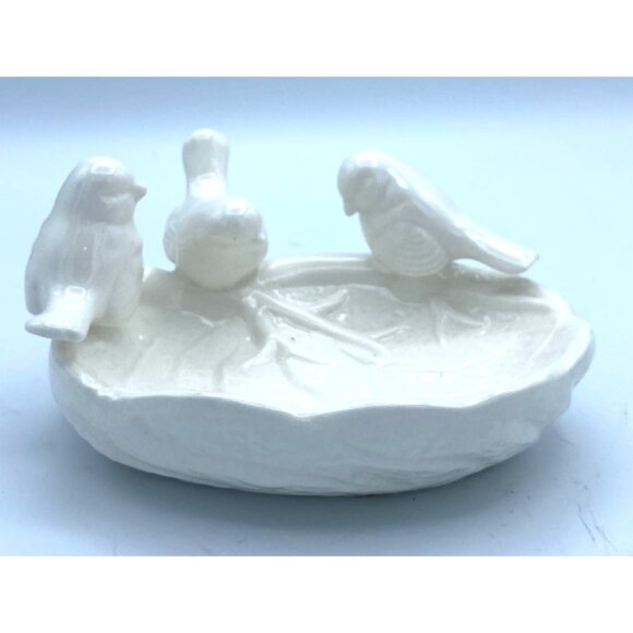 Duchess of Cambridge 3 Birds Porcelain Winter White Lattice Trinket/Candy Dish - Picture 2 of 5